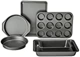 Amazon Basics 6 Piece Nonstick, Carbon Steel Oven Safe Bakeware Set 40.5 cm x 28.5 cm x 15 cm