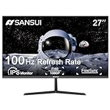 SANSUI Monitor 27 inch 100Hz IPS 1080P Computer Monitor HDMI VGA HDR Tilt Adjustable/VESA Compatible, for Game and Office (ES-27X3AL HDMI Cable Included)