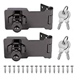 Keyed Hasp Locks, 2 Pcs Knob Locking Hasp, Cabinets Hasp Locks for Mailbox Drawer Closet, 5 Inch (Black)