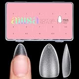 AILLSA Nail Tips Almond Soft Gel Tips 450PCS Pre-shaped Matte Full Cover Press On Nails Almond Fake Nail Tips False Gelly Nails for Soak Off Nail Extensions Portable Box for Nail DIY 15 Sizes