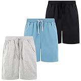 BIG ELEPHANT Kids Shorts, Boys Athletic Shorts with Pockets and Drawstring for Age 4-16 Years