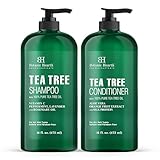 Botanic Hearth Tea Tree Shampoo and Conditioner Set - Nourishing Hair Care with Tea Tree Oil, Peppermint, and Lavender 16Fl oz each