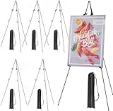 MEEDEN 6 Pcs Easel Stand for Painting and Display: 63" Art Metal Easel Sign Stand with Bag - Portable Foldable Instant Tripod Display Easel Stand for Wedding, Painting Canvas, Presentations, Posters