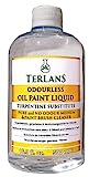 TERLANS Oil Paint Thinner, 500 ml (16.9 Fl. Oz.) Completely Odorless Liquid/Art Paint Brush Cleaner/Degreaser/Turpentine Substitute