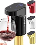 Redsack Electric Wine Decanter Aerator Dispenser Pourer Whiskey Adjustable Quantity Liquor Wine Pump Birthday Gift for Men Women Mom Dad Boss Brother Husband Funny Unique Gifts for Him (Black)