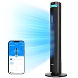 Goveelife 42'' Tower Fan for Bedroom, Smart Floor Fan with 150° Adjustable Oscillating, APP & Voice Control, 5 Modes 12 Speeds up to 26ft/s, 24H Timer, 27dB Quiet Fan for Cooling Home Office Black