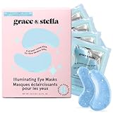 grace & stella Award Winning Under Eye Mask - Reduce Dark Circles, Puffy Eyes, Undereye Bags, Wrinkles - Gel Under Eye Patches, Vegan Cruelty-Free Self Care by grace and stella (24 Pairs, Blue)