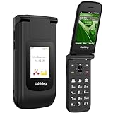 USHINING 4G Unlocked Flip Phone with Qualcomm Chip GPS Positioning, Big Button Flip Cell Phone T9 Input, Voice Function Feature Mobile Phone for Senior&Kids - T2407 Black