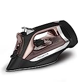 Rowenta, Iron, Access Stainless Steel Soleplate Steam Iron with Retractable Cord, Powerful Steam Diffusion, Auto-Off, Anti-Drip, 1725 Watts, Ironing, Black Clothes Iron, DW2459