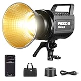 NEEWER FS230B LED Video Light 2.4G/APP Control, 230W Bi Color COB Silent Photography Continuous Output Lighting with 4 PWM Dimming Types, 110000lux/m, 2700K-6500K, CRI 97+, 12 Scenes, Bowens Mount