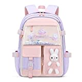 WYCY Backpack for Girls Backpack Cute Quicksand Refrigerator Door School Bag Large Capacity Kawaii School Backpack (Purple)