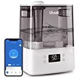 Levoit Humidifier for Bedroom, Cool Mist Humidifiers for Plants, 6L Top Fill Air Humidifier for Large Room, Essential Oil Tray, Smart Control, Work with Alexa, Auto Mode, Night Light