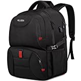 Extra Large Travel Laptop Backpack 50L,Lunch Backpack Business Work Backpack for Men Women with USB Charging Port,Water Resistant TSA Friendly Big 17.3 inch Computer Bag College School Bookbags Black