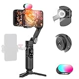 AOCHUAN Handheld 3-axis Gimbal Stabilizer for iPhone&Android Smartphone Gimbal Anti-Shake w/ 1/4 Thread,RGB Magnetic Light,AI Tracking Phone Gimbal for Vlogging for TikTok,YouTube-Smart X Kit Black