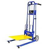 Goodyear Material Lift Winch Stacker, Pallet Truck Dolly, 330 Lbs 40" Max Lift w/ 8" Wheels, Swivel Casters [Patent Pending]