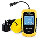 LUCKY Kayak Portable Fish Depth Finder Water Handheld Fish Finder Sonar Castable Kayak Boat Fishfinder Transducer Fishing LCD Display FFC1108