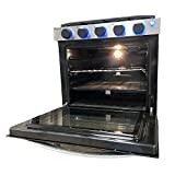 Greystone, 12 Volt RV Gas Range and Cooktop, Stove and Oven Combo, 17 Inch, LP Gas, Stainless Steel