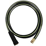 Worth Garden Lead-in Short Garden Hose 3/4 in. x 10 ft. - No Kink Water Hose with Male to Female Fittings - Heavy Duty Durable PVC Black Leader Hose with Brass for Household & Commercial Use