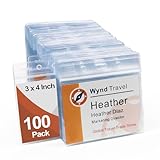 3x4 Inch Name Badge Holders - Fushing Clear Plastic Horizontal Name Tag Badge ID Card Holders for 3 x 4 Inch Name Badge Inserts or Name Tag Inserts (100)