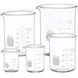 Graduated Glass Measuring Low Form Beaker Set 50ml 100ml 250ml 400ml 600 ml