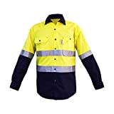 LANTERN FISH Reflective Work Shirt Double Hoop 3M Reflective Tape on Body & Sleeves |360°Hi Vis Reflective ANSI Compliant Uniforms Work Wear |Men Work Utility & Safety | 2XL