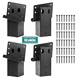 ICokin 4 Pcs Deer Stand Brackets,Outdoor 4"x 4" Compound Angle Brackets for Deer Stand Hunting Blinds Shooting Shack and Tree Houses