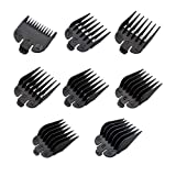 Universal Clipper Guards Comb Set, 8 Pcs Kinds of Sizes of Professional Hair Clipper Card Comb Fitting Replacement (Black)