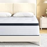 Queen Mattress, 12 Inch Spring Mattress in a Box with Gel Memory Foam, Individually Wrapped Pocket Coils for Pressure Relief and Support, 12" Medium Firm Queen Mattress