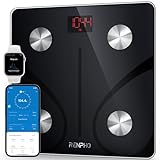 RENPHO Body Fat Scale, Smart Scale for Body Weight, BMI Digital Bathroom Weight Scale, Body Measurements with Smartphone App sync with Bluetooth, 400 lbs - Black, Elis 1