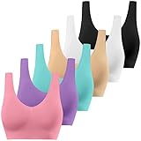 SIMIYA Sports Bras for Women, Seamless Wireless Yoga Comfort Stretchy Sports Bra with Removable Pads for Workout Running