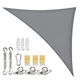 Sunal Triangle Sun Shade Sail 10'x10'x14',with Installation Fixing Kit,Outdoor Waterproof Shade Sail,95% UV Blocking Garden Sun Sail Shade,PES Polyester Waterproof Incl Fixing Rope,Awning shade sailfor Balconies, Terraces, and Gardens