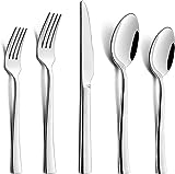 60-Piece Silverware Set, Stainless Steel Flatware Set for 12, Food-Grade Tableware Cutlery Set, Utensil Sets for Home Restaurant, Mirror Finish, Dishwasher Safe