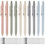 10 PCS Fine Point Smooth Writing Pens, Quick Dry Black Ink Gel Pen, 0.5 mm Pen Refills for Retractable Pen, Neutral Rollerball Pens for Note Taking School Office Home Supplies (10pens+10refills)