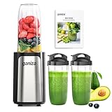 Ganiza Blender for Smoothie, 14 Pcs Smoothie Blender for Kitchen, Countertop Blender with 3 Non-BPA Portable Blender Cup and Cleaning Brush for Baby Food, Shakes, Vegetable, Nutritious Recipe