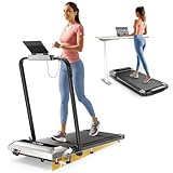 TOPUTURE Foldable Walking Pad with Incline, 2 in 1 Folding Treadmill Under Desk Treadmill for Home/Office, Portable Compact Treadmill with Remote Control, APP & LED Display, 300lbs Capacity