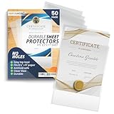 Performore 50 Clear No Hole Sheet Protectors, 8.5" x 11", Plastic Sheet Sleeves, Top Loading Paper Protector, Archival Safe for Documents and Photos