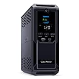 CyberPower CP1500AVRLCD3 Intelligent LCD UPS System, 1500VA/900W, 12 Outlets, 2 USB Ports, AVR, Mini Tower, Black