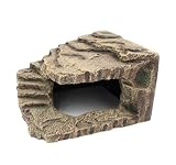 Resin Reptile Hideouts Cave Habitat Decor for Gecko Leopard Lizards Toad Turtle (B- Extra Large)