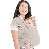 KeaBabies Baby Wrap Carrier - All in 1 Original Breathable Baby Sling, Lightweight,Hands Free Baby Carrier Sling, Baby Carrier Wrap, Baby Carriers for Newborn, Infant, Baby Wraps Carrier, Baby Slings (Stone Gray)