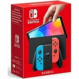 Nintendo Switch (OLED Model) with Neon Red & Neon Blue Joy-Con - OLED Console Red & Neon Joy-Con Edition