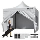 VEVOR 10x10 FT Pop up Canopy with Removable Sidewalls, Instant Canopies Portable Gazebo & Wheeled Bag, UV Resistant Waterproof, Enclosed Canopy Tent for Outdoor Events, Patio, Backyard, Party, Camping