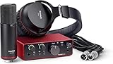 Focusrite Scarlett Solo Studio 4th Gen USB Audio Interface Bundle for the Songwriter, Guitarist, Vocalist or Producer with Condenser Mic + Headphones for Recording, Songwriting, Streaming, Podcasting