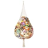 Stuffed Animal Storage Hammock for Ceiling, Stuffed Animal Holder Net for Plush Toys, Stuffies, Plushies Organizer Boho Decor for Kids Bedroom, Playroom, Preschool