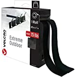 VELCRO Brand Extreme Outdoor Mounting Tape | 20Ft x 1 in, Holds 15 lbs | Strong Heavy Duty Stick on Adhesive | Mount on Brick, Concrete for Hanging, 30702, Black (VEL-30702-AMS)