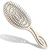 Ninabella Organic Detangling Hair Brush for Women, Men & Children - Does not Pull on Hair - Hair Straightening Brushes for Straight, Curly & Wet Hair - Unique Spiral Hairbrush