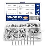 NINDEJIN M3.5 Wood Screws Assortment Kit 242 Pcs Self Tapping Screws 304 Stainless Steel Phillips Tips Wood Screws Assorted Metric Screws Set 12 mm - 40 mm Wood Flat Head Screws for Wood Drywall