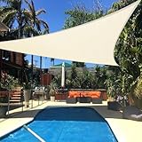 Neuradical 16'x16'x16' Sun Shade Sail Triangle, Patio Sun Shades Outdoor, 300D Oxford Deck Covers for Shade Pool Yard, Beige