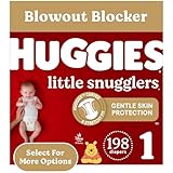 HUGGIES Diapers Size 1 - Little Snugglers Disposable Baby Diapers, 198ct, One Month Supply (Packaging May Vary)