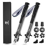 T-carbon Real Carbon Fiber Collapsible Hiking Poles,Lightweight Trekking Poles for Backpacking Foldable Hiking Poles (2 Poles)