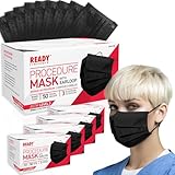 Ready First Aid Face Masks- Black Procedure Masks - Medical Masks - Surgical Masks - ASTM Level 3, 3-Ply Construction, 200 Pieces - Black